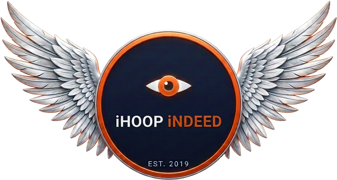 iHOOP iNDEED winged logo, established 2019
